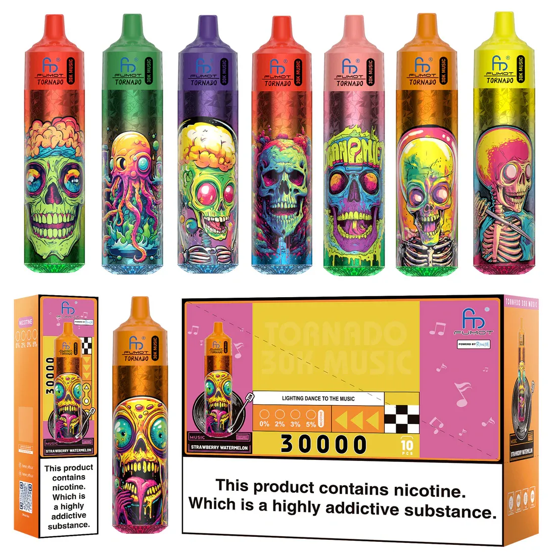 Fumot RandM Tornado 30000とは何ですか? 30,000 パフミュージック Vape の詳細